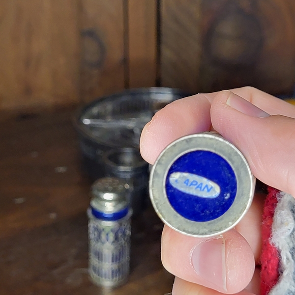Elegant Silver and Blue Condiment Set - Picture 11 of 16